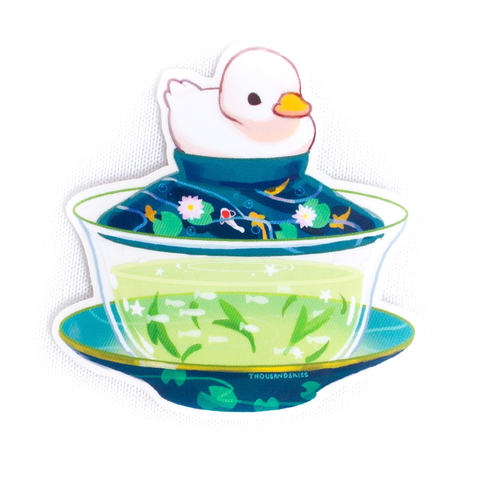 Ducks Spirit, Green, Stickers, Art & School, Thousand Skies, Vinyl, Transparent, Gaiwan Duck Green Tea, 837057